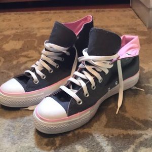 Gray and pink Converse Chuck Taylors!